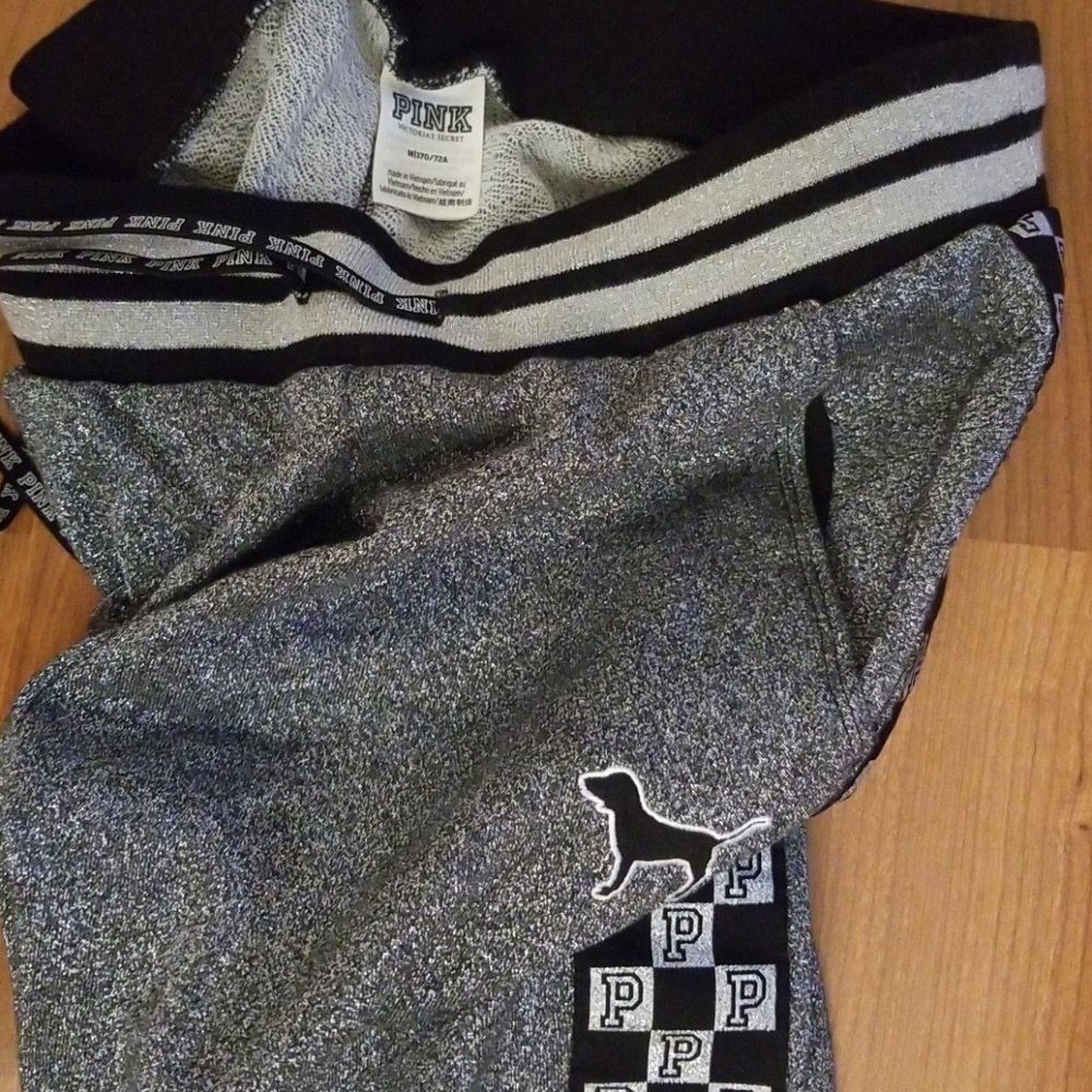 Victoria secrets pink  silver shiny  jogger